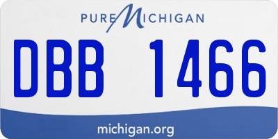 MI license plate DBB1466