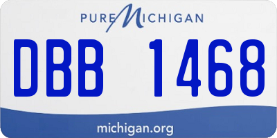 MI license plate DBB1468