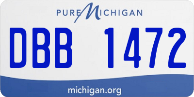 MI license plate DBB1472