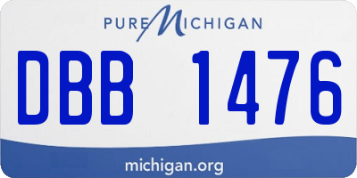 MI license plate DBB1476