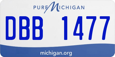 MI license plate DBB1477