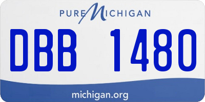 MI license plate DBB1480