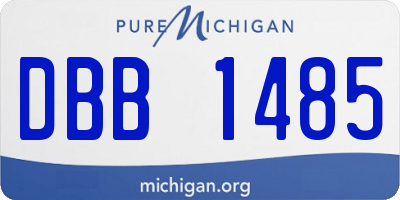 MI license plate DBB1485