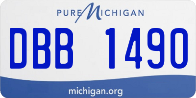 MI license plate DBB1490