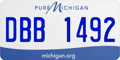 MI license plate DBB1492