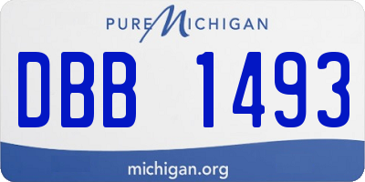 MI license plate DBB1493