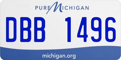 MI license plate DBB1496