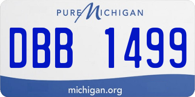 MI license plate DBB1499