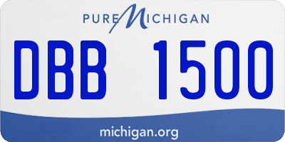 MI license plate DBB1500