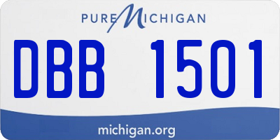 MI license plate DBB1501