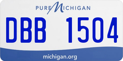MI license plate DBB1504