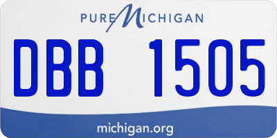 MI license plate DBB1505