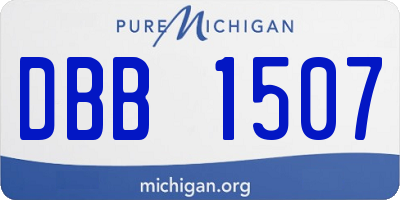 MI license plate DBB1507