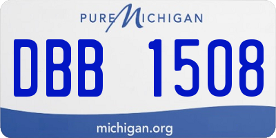 MI license plate DBB1508