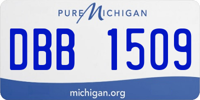 MI license plate DBB1509
