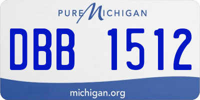 MI license plate DBB1512