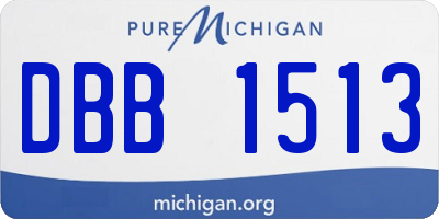 MI license plate DBB1513
