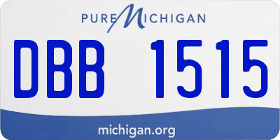 MI license plate DBB1515