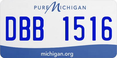 MI license plate DBB1516