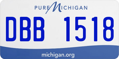 MI license plate DBB1518