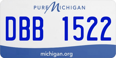 MI license plate DBB1522