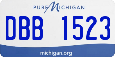 MI license plate DBB1523