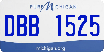 MI license plate DBB1525