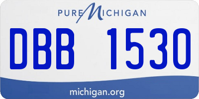 MI license plate DBB1530