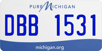 MI license plate DBB1531