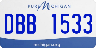 MI license plate DBB1533