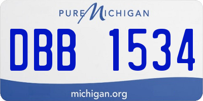 MI license plate DBB1534