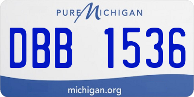 MI license plate DBB1536