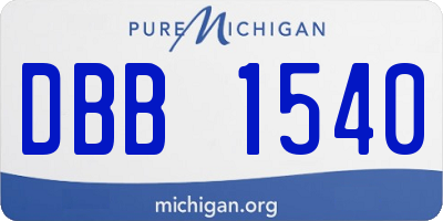 MI license plate DBB1540
