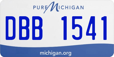 MI license plate DBB1541
