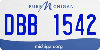 MI license plate DBB1542