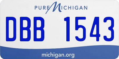 MI license plate DBB1543