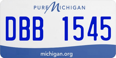 MI license plate DBB1545