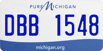 MI license plate DBB1548