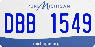 MI license plate DBB1549
