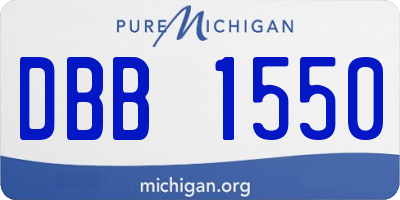 MI license plate DBB1550