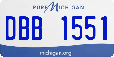 MI license plate DBB1551