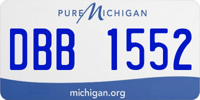 MI license plate DBB1552