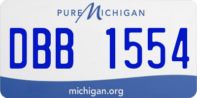 MI license plate DBB1554