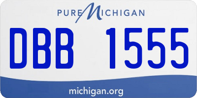 MI license plate DBB1555