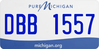 MI license plate DBB1557