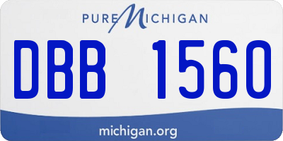 MI license plate DBB1560