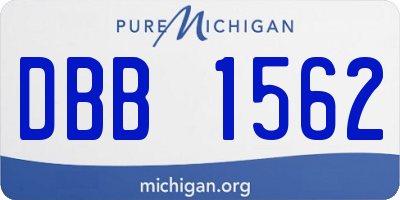 MI license plate DBB1562