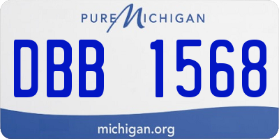 MI license plate DBB1568