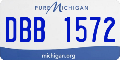 MI license plate DBB1572