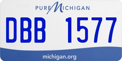 MI license plate DBB1577